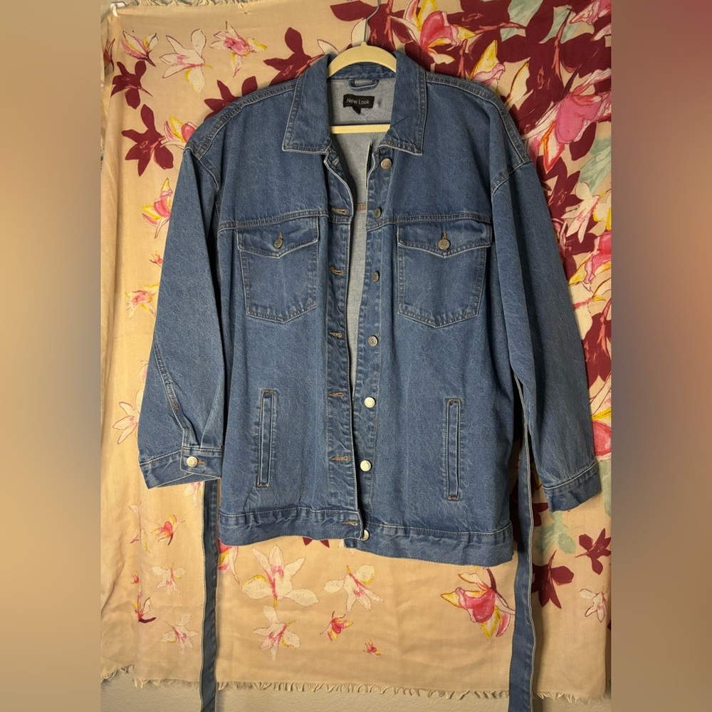 Oversized Belted Jean Jacket